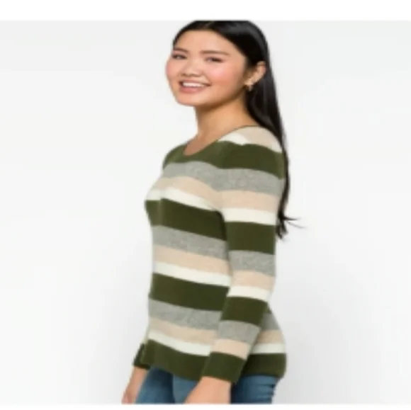 41 Hawthorn,NWT, Rella Cashmere Striped Multicolor Crewneck Sweater 3X